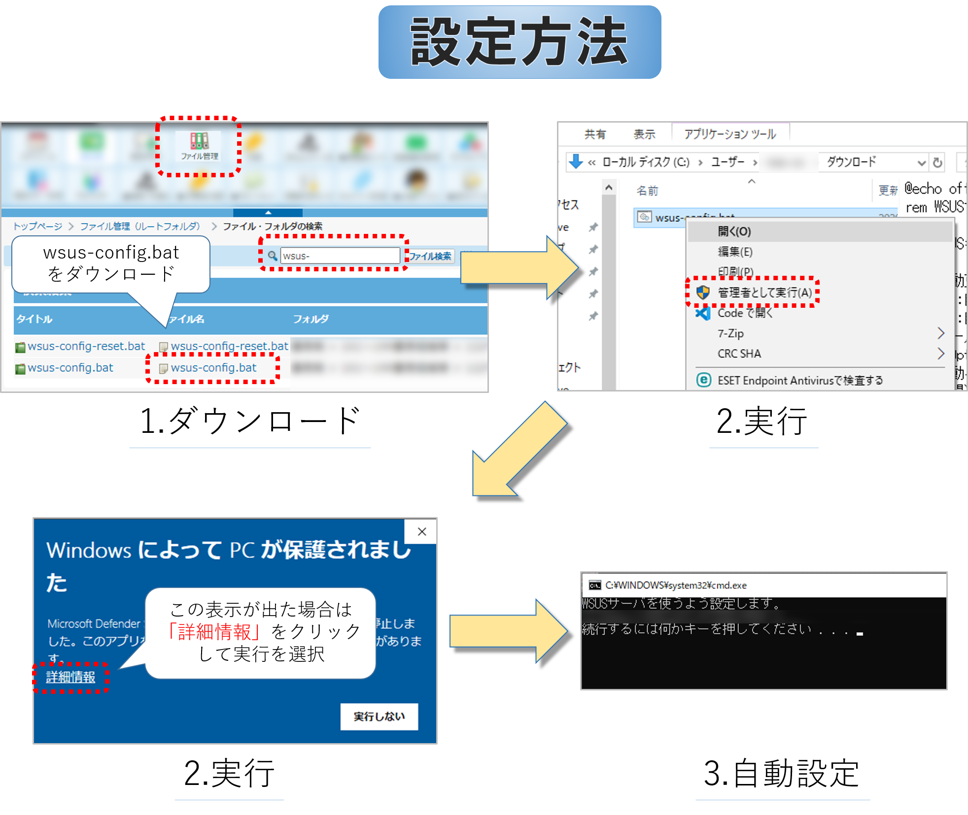 WSUS設定の流れ